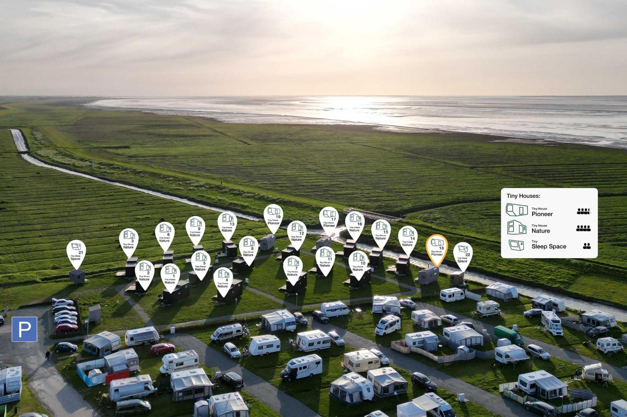 Tiny House Pioneer 18 Zur Meerseite - Green Tiny Village Harlesiel Carolinensiel Kültér fotó